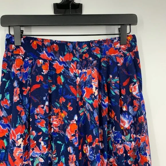 Cuddl Duds Flexwear Pants Blue Floral Print Wide Leg Pull On - Picture 3 of 9